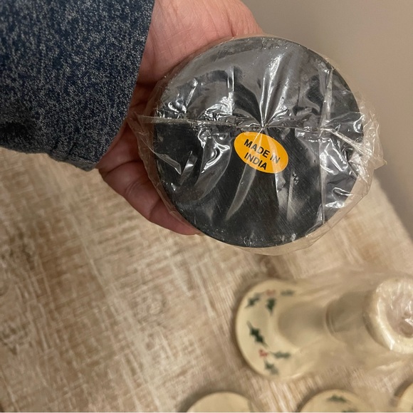 Holiday Wooden Candle Holders with Holly Design, Set of 9, 5x3 - Picture 6 of 6